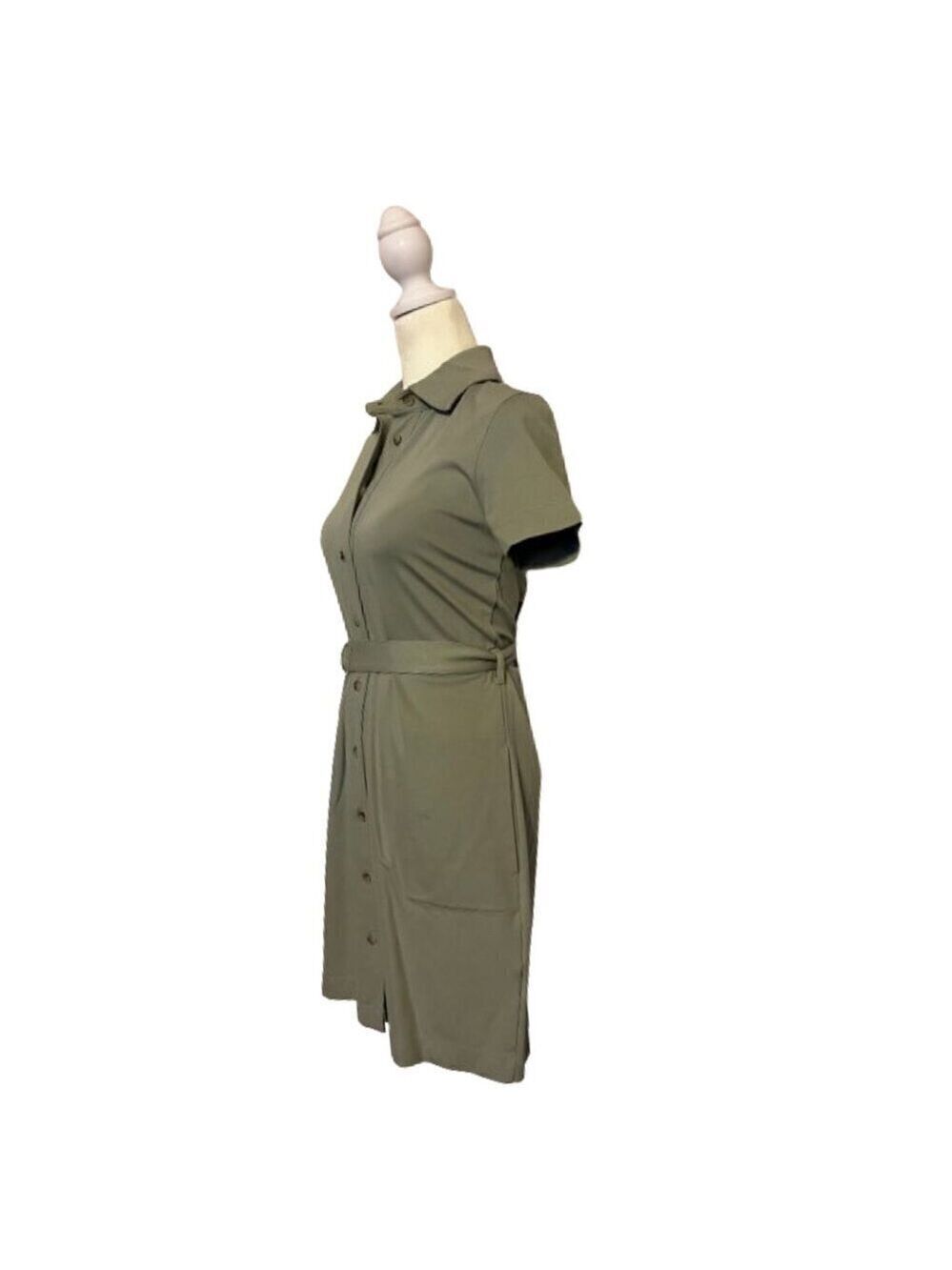 Club Monaco Short Sleeve Sage Belted Button Down Shirt Dress Size XS